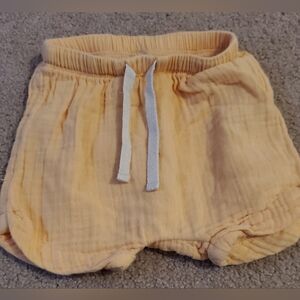 Old Navy Peach Baby Gauze Shorts with White Drawstring